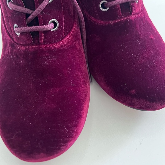 Coach Edie Velvet Bootie in Wine (Red) - Size 7.5 - Picture 7 of 9